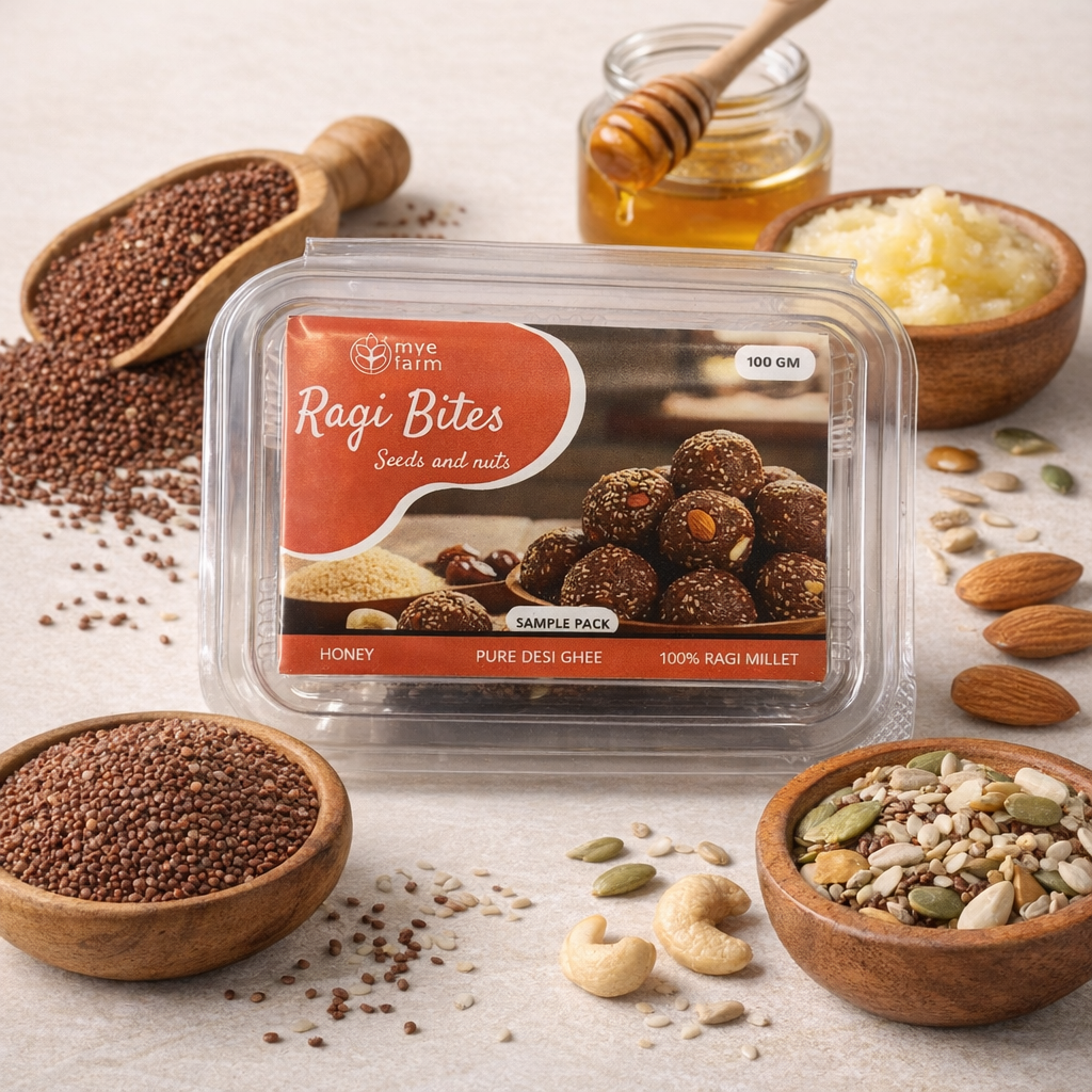 Mye Farm Ragi Bites – Healthy Seeds & Nuts Snack