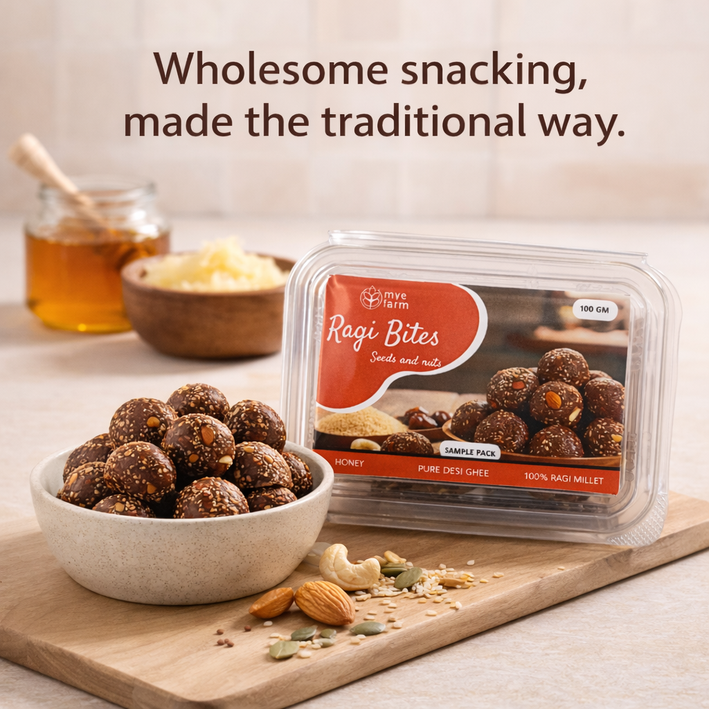 Mye Farm Ragi Bites – Healthy Seeds & Nuts Snack