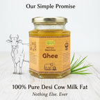 Mye Farm premium desi cow ghee made from 100% pure cow milk fat with no additives or preservatives