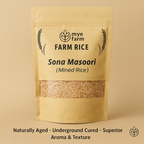 Mye Farm Sona Masoori Rice (Mined Rice) – Naturally aged underground-cured rice from Odisha, known for superior aroma, texture, and easy digestibility.
